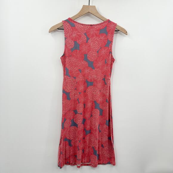 Boden Sleeveless Jersey Dress Knee Length Stretch in Red Floral Size 4 - Picture 2 of 6